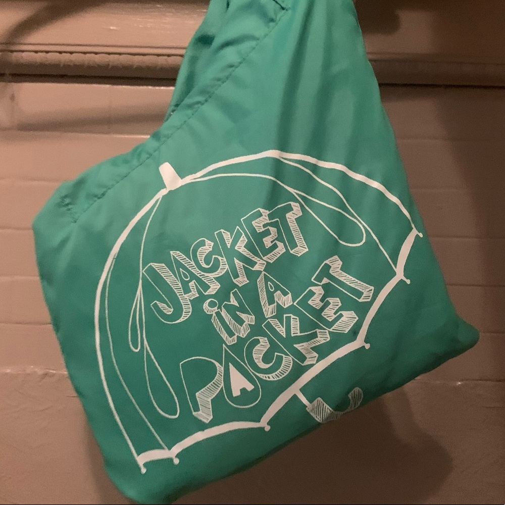 Green Packable Raincoat from Old Navy; Folds into a Wristlet